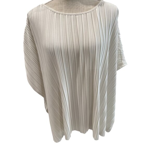 Marc New York Andrew Marc Womens Pleated Blouse Size L Ivory - Picture 1 of 9